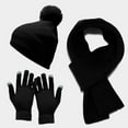 thumbnail image 4 of iHPH7 Hat Gloves Scarf Set Women Winter Hat Gloves Scarf Set Beanie Knit Hat Winter Scarf Warm Gloves Winter Accessories Black One Size, 4 of 6