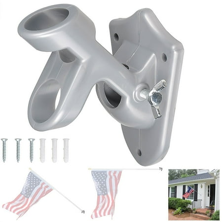 YesHom 2 Positions 1" Flag Pole Bracket Wall Mount Flagpole Holder Home