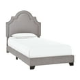 thumbnail image 2 of Home Meridian Upholstered Twin Bed with Nailhead Trim and Button Tufting, Smoke Gray, 2 of 2