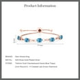 thumbnail image 4 of 18K Rose Gold Plated Silver Swiss Blue Topaz and White Lab Grown Diamond Tennis Bracelet for Women (5.02 Cttw, Gemstone November Birthstone, Oval Checkerboard 7x5MM, Fully Adjustable up to 9 inch), 4 of 4