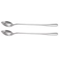thumbnail image 1 of Nueva cuchara de acero inoxidable de mango largo de 2 piezas para té, café, cóctel, helado, cucharas, cubiertos puntiagudos, 1 of 8