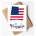 thumbnail image 1 of America Map Stars Stripes Flag Shape Wedding Cards Congratulations Greeting Envelopes, 1 of 3