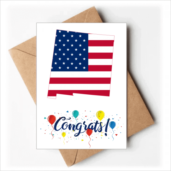Cartes de Mariage en Forme de Carte d'America Étoiles et Rayures Félicitations Enveloppes de Vœux