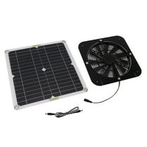 solar-powered greenhouse fan, 13.5-inch solar-powered fan 100w round effective cooling solar panel fan kit, in greenhouse chicken coop and kennel, ABS aluminum alloy material black