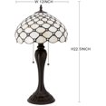 thumbnail image 2 of Stained Glass Lamp Bedside Tiffany Style Table Light Cream Pearl Bead Shade Antique Rustic Resin Base 22" Tall Friend Living Room Bedroom Desk Farmhouse Colorful Bohemian WERFACTORY Led Bulb Included, 2 of 7