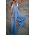thumbnail image 5 of Women's Loose Adjustable Strap Wide Leg Denim Bib Overall Jeans Pants, 5 of 11