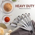 thumbnail image 2 of Zulay Heavy Duty Stainless Steel Measuring Spoons with Easy to Read, Slim Design for Narrow Spice Jars, 6 Piece Measuring Spoons with Etched Markings & Removable Clasp, Table Spoons Measuring Spoon, 2 of 6