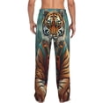 thumbnail image 3 of Picia Pond Meditating Tiger Mens Soft Woven Cotton Elastic Waistband Sleep Pajama Pant Lounge Sleep Pant With Pockets And Drawstring-X-Large, 3 of 9