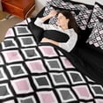 thumbnail image 4 of Castle Fairy Minimalist Checkered Twin Bedding Sets,Black Pink Grey Bedding Comforter Set, 4 of 8