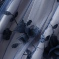 thumbnail image 5 of IBTOM CASTLE Women's Floral Embroidered Tulle Skirt Elastic High Waist Mesh Tutu A-Line Midi Long Skirts One Size Navy Blue, 5 of 7