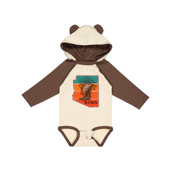 Inktastic Tucson Arizona Vintage Girls Long Sleeve Baby Bodysuit