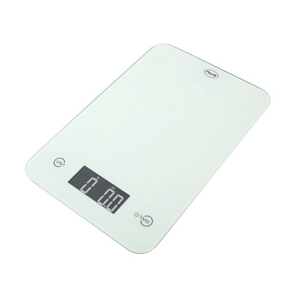 Amrican Weigh Scales Onyx5K White Tempered Glass Kitchen Scale