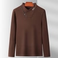 thumbnail image 4 of T-Shirts Male Long Sleeve V Neck Embroidered Thermal Base Layer Inner Wear Mens Shirts Coffee XXXXL, 4 of 4