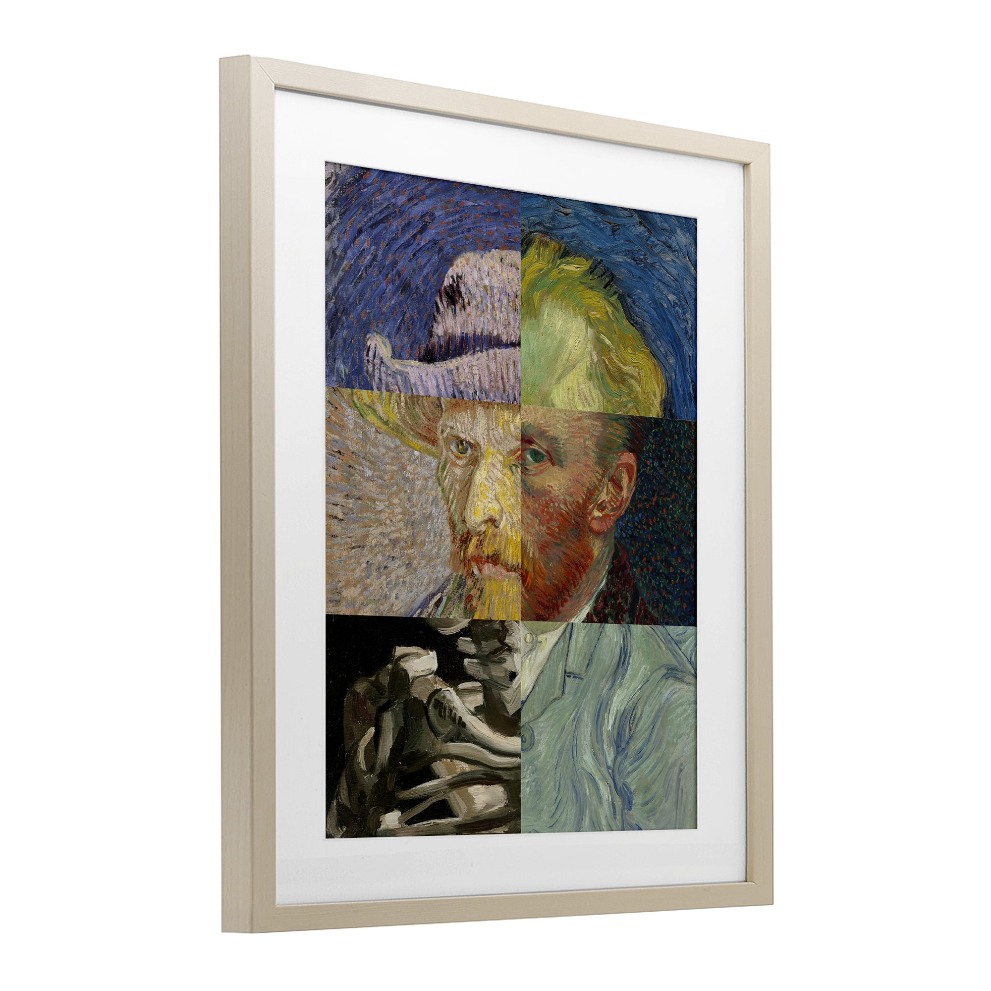 Collaged Van Gogh Portraits Birch Framed Print Under Glass, design by Masters Redux