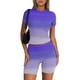 thumbnail image 4 of Blusas para Mujeres Casual Sólido Manga Corta Blusa de Cuello Redondo Y Pantalones Cortos Cintura Elástica Set de Dos Piezas, 4 of 4