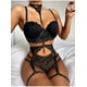 thumbnail image 3 of Conjunto de lencería sexy de tres piezas con cuello de encaje para mujer de Europa y Estados Unidos, 3 of 6