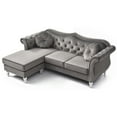 thumbnail image 5 of Glory Furniture Hollywood Velvet Sofa Chaise in Dark Gray, 5 of 6