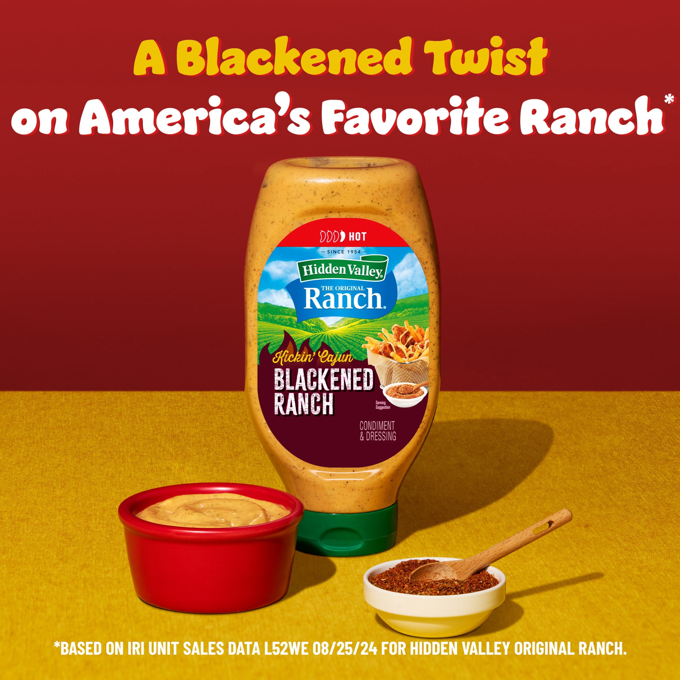 Hidden Valley Kickin' Cajun Blackened Ranch Condiment and Dressing, 20 fl. oz.