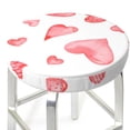 thumbnail image 3 of Xecao's Pink Hearts Print Stool Covers offer stylish, washable protection for PU round bar stools, perfect for home or commercial use., 3 of 7