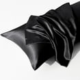 thumbnail image 3 of [Pillowcase]-Ultra Soft and Silky Satin Body Pillowcase, Luxury and Chill Long Pillow Cover for Hair and Skin, 20" x 54", Black, 3 of 6