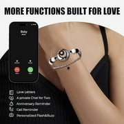 Totwoo Long Distance Bracelets for Couples, Vibration & Light Up Bracelet, Montain & Sea Long Distance Relationship Gifts for Girlfriend Boyfriend
