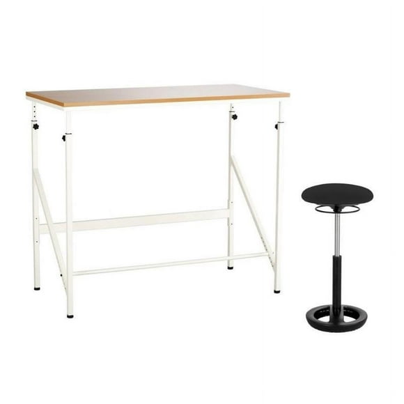 Safco Elevate 2 Piece Office Set with 48" Standing Desk and Backless Drafting Chair