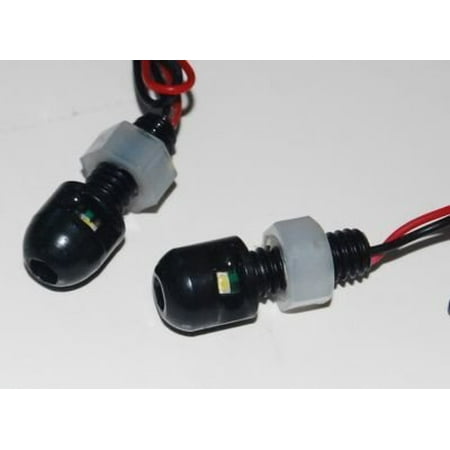 Chrome Led License Tag Light Black Tag LED Light Bolt OZ-USA®Motorcycle Dual Sport License Plate Relocation White MX ()
