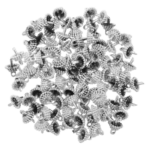 FOMIYES Silver Plastic Christmas Ornament Caps 100Pcs Round for Hanging Effect and Christmas Decorations