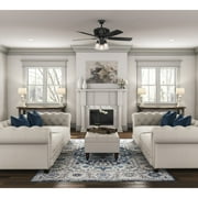 Hunter 54 inch Indoor Ceiling Fan with LED Lights and Remote Control - Standard Mount Black Ceiling Fan, 5 Blades, For Bedroom, Living Room, or Kitchen, Quiet - Promenade 59545, Gloss Black
