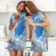 thumbnail image 4 of Easygdp Cute Cloud Bichon Frise Camisón de manga corta para mujer, informal, estampado, 4 of 6