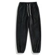thumbnail image 4 of Men's Fleece Plush Loungewear Sets Bottoms Botton up Casual Jogging Gym Suit Jacket Black M, 4 of 6