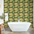 thumbnail image 6 of Ambesonne Watercolor Peel & Stick Wallpaper for Home, Leopards in Jungle, 13"x36", Yellow Green Pale Yellow, 6 of 6