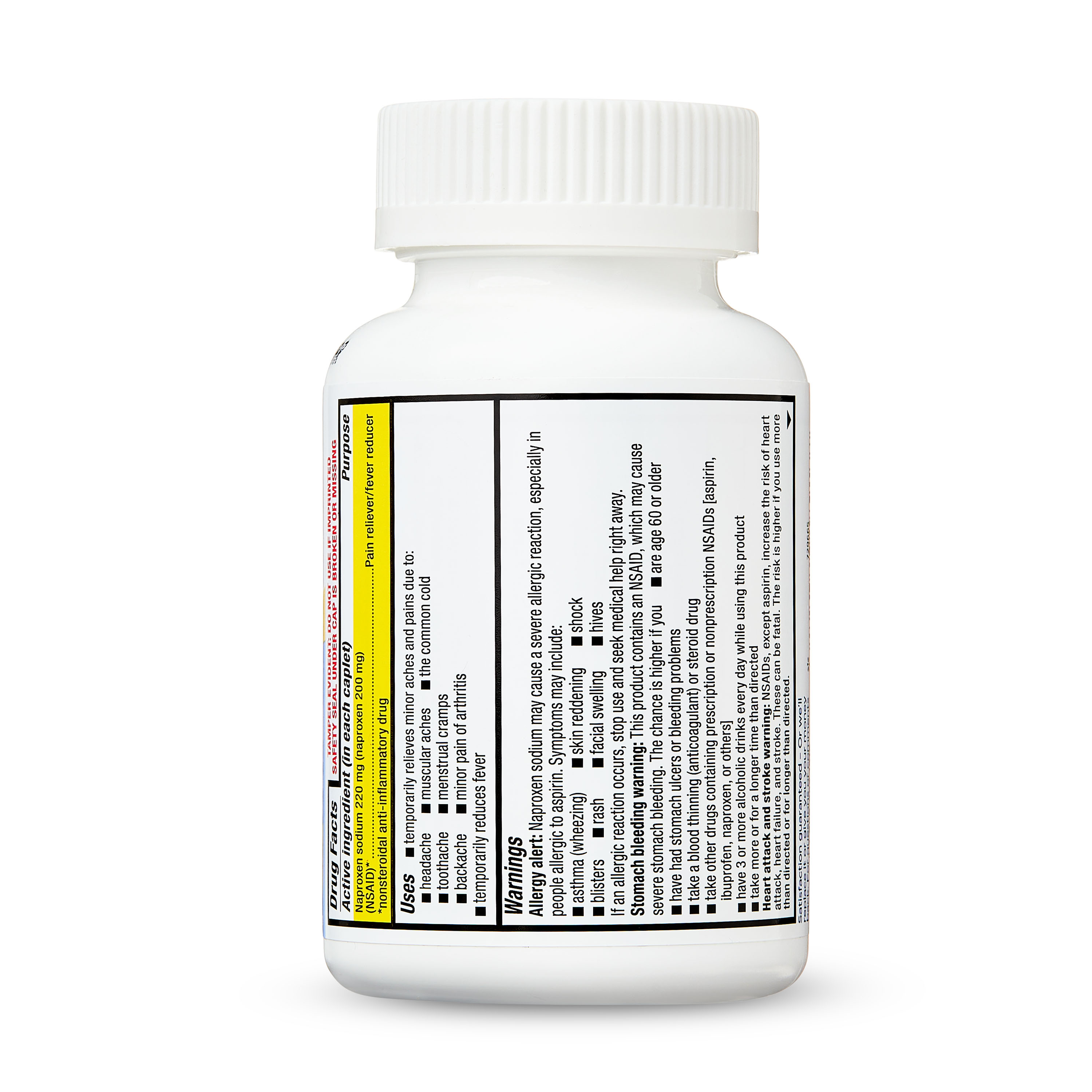 Tabletas Equate de naproxeno sódico para alivio del dolor todo el día, 220 mg, 200 unidades, comparar con ingrediente activo de tabletas Aleve 8