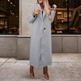 thumbnail image 2 of Women's Wool Blend Coat Notch Collar Long Coat Jacket, 2 of 5