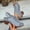 Gray, variant on Plus Size Women's Hollow Out Chunky Heel Sandals, Solid Round Open Toe, Thick Platform Sole, Stable High Heel Outdoor Footwear Black 37