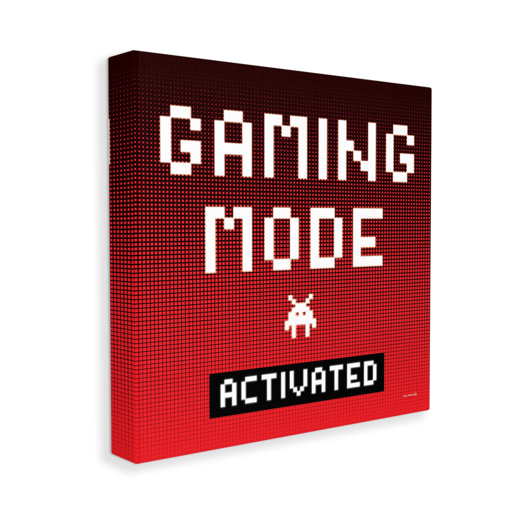 Stupell Industries Gaming Mode Activated Typography Painting Gallery Wrapped Canvas Art Print Wall Art, 36 x 36