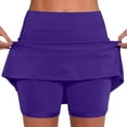 thumbnail image 2 of Feancey Plus Size Skort for Curvy Women Tummy Control Casual Athletic Skorts Solid Color High Waisted Tennis Skirts with Shorts and Pockets Purple XXL, 2 of 6