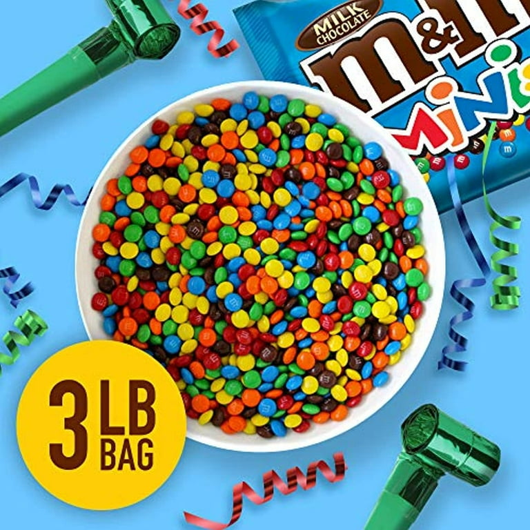 M&M's Minis Milk Chocolate Candy, Bulk Candy, 3 lbs Bag