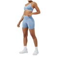 thumbnail image 7 of Arlun Women Workout Shorts Stylish Scrunch Lifting Tummy Control Fitness Gym Yoga Shorts Lightweight Soft Comfy Running Seamless Biker Shorts Summer Sports Bottoms Sky Blue XS, 7 of 7