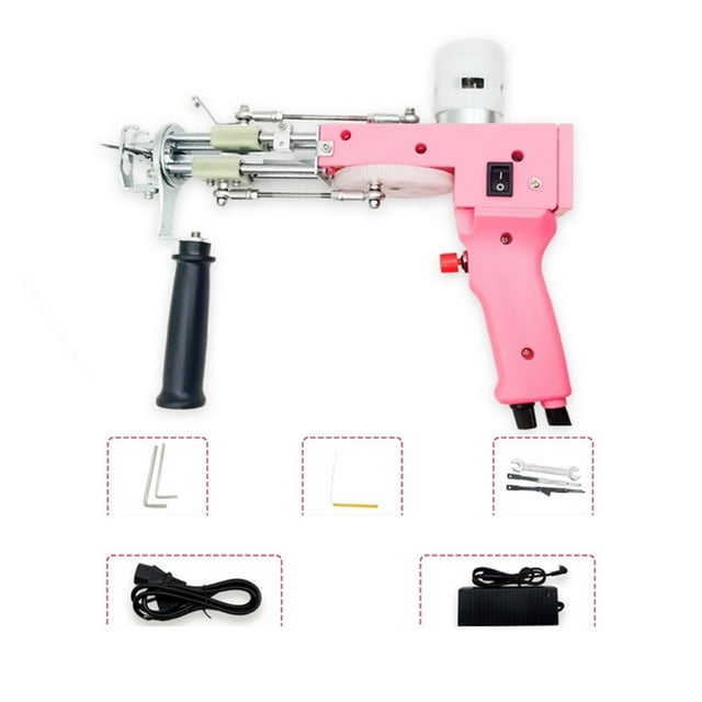 Pistolet à Tufter 2 en 1 Ensemble Pistolet à Tufter pour Tapis Électrique Pistolet à Tufter pour Tapis Électrique Tapis Tricot Pistolet à Tufter Tissage Machine à Tapis Floqué