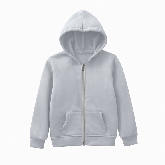 Splozh Girls Winter Jacket Fashion Toddler Baby Boys Girls Solid Long Sleeve Patchwork Hooded Sweatshirt Boys Hoodie Coat,Grey,8-9 Years