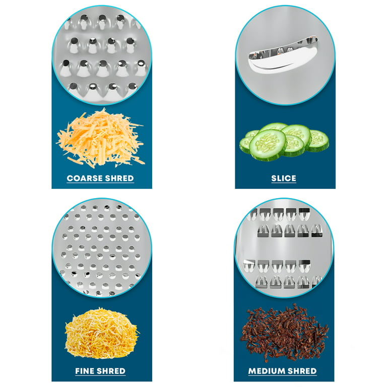 Zekpro Cheese Grater, 4-Sided Stainless Steel Box Grater, Foods Shredders