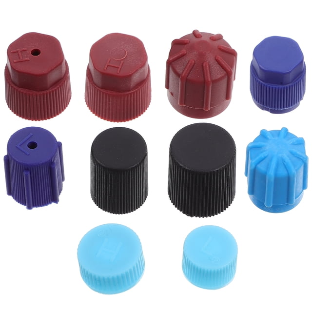 SHISUYAN 10pcs Air Conditioning Valve Caps High And Low Pressure Caps AC Conditioner Valve Caps