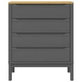 thumbnail image 3 of vidaXL Commode FLORO Gris cm Bois Massif Pin, 3 of 5