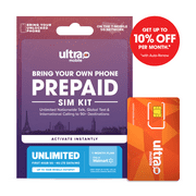 Ultra Mobile 30 Day Wireless Prepaid SIM Card Kit, 40GB Plan with 15GB Hotspot