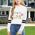 thumbnail image 4 of LUOGENLI Hoodies Girls Sweatshirt Size 6X Children Girls Long Sleeve Letters Solid Color Short Hoodie Hoodie Top for Large Children Girls Valentine's Day Hoodies Size 6-7 White 3-4 Years, 4 of 4