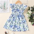 thumbnail image 4 of WIBACKER Toddler and Little Girl Floral Skater Dress Ruffle Sleeve Priness A-line Sundress 1-6 Years, 4 of 6