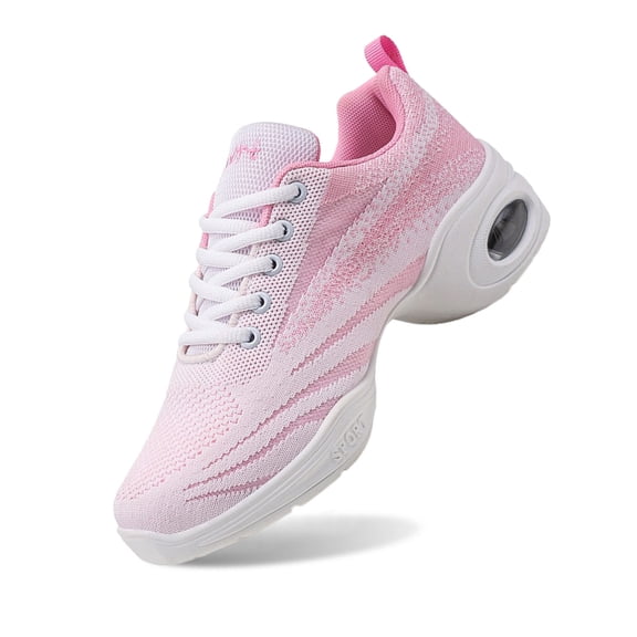 Women's Sneakers Sports Jazz Shoes for Women Athletic Dance Training Footwear with Air Cushion Design and Lace Closure Fitness Sneakers