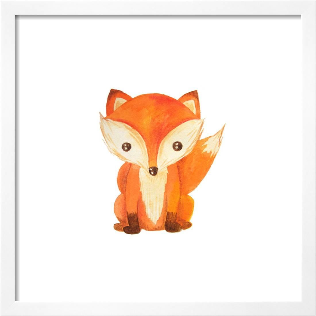 Cute Cartoon Watercolor Forest Animal. Hand Painted Lovely Baby Fox Illustration Perfect for Print Framed Print Wall Art By Zabrotskaya Larysa Cute Cartoon Watercolor Forest Animal. Hand Painted Lovely Baby Fox Illustration Perfect for Print Framed Print Wall Art By Zabrotskaya Larysa