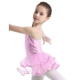 thumbnail image 3 of Yeahdor Kids Girls Modern Jazz Dance Jumpsuit Ballet Shiny Sequins Tutu Skirted Leotard Dancewear Pink 5-6, 3 of 7
